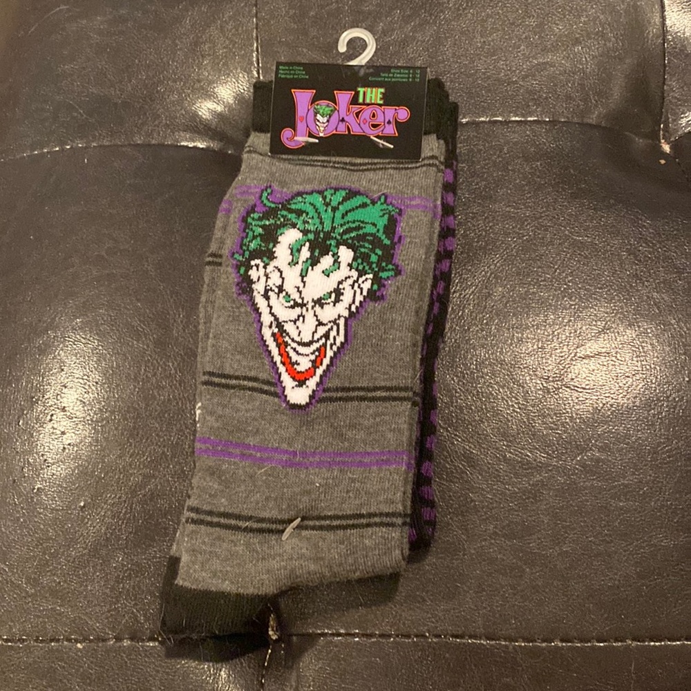 NWT DC Comic Men’s Three Pair Green and Purple Joker Socks